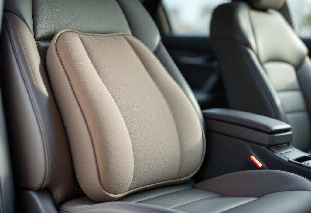 Le combo gagnant : un coussin lombaire et un rehausseur pour plus de confort en voiture
