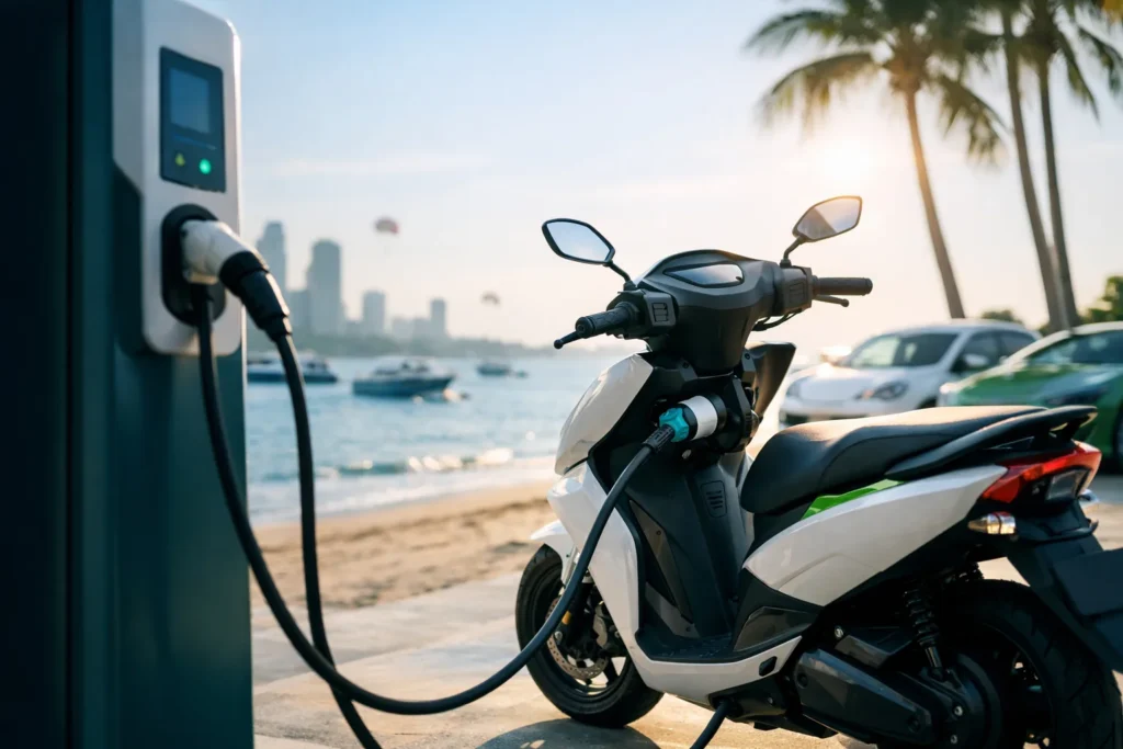 Mobilité électrique à Pattaya avec options de location et bornes utiles
