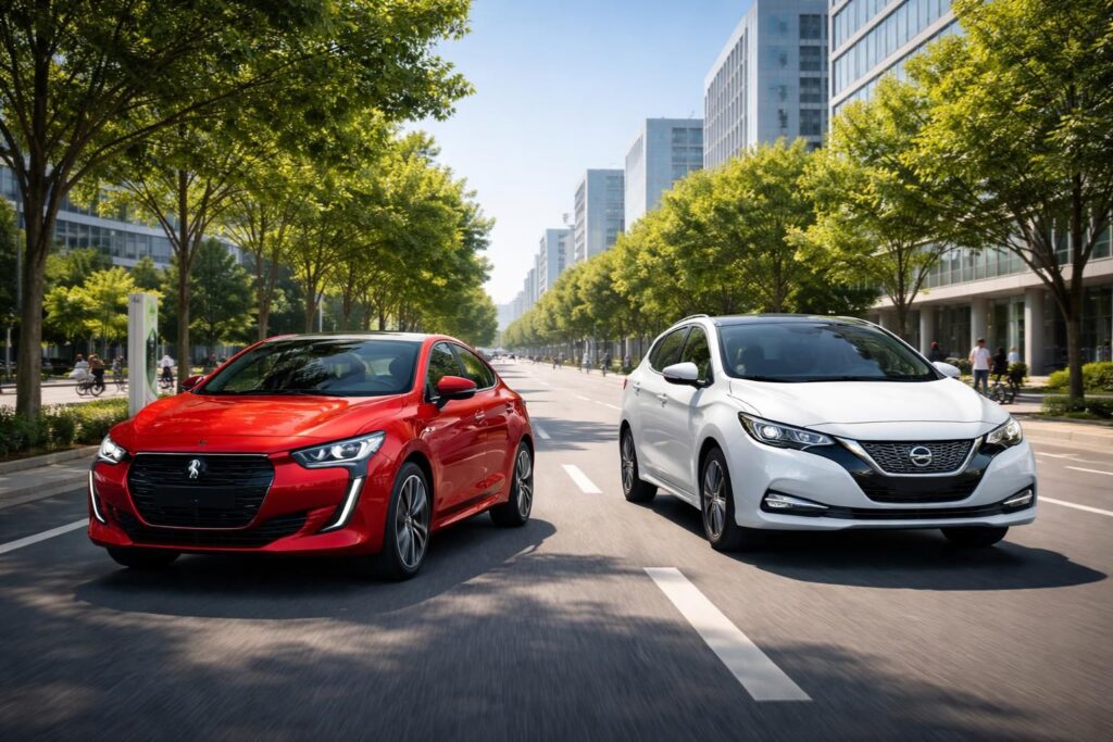 Tout savoir sur les voitures électriques avec les Peugeot e-208 et Nissan Leaf pour une conduite propre et silencieuse