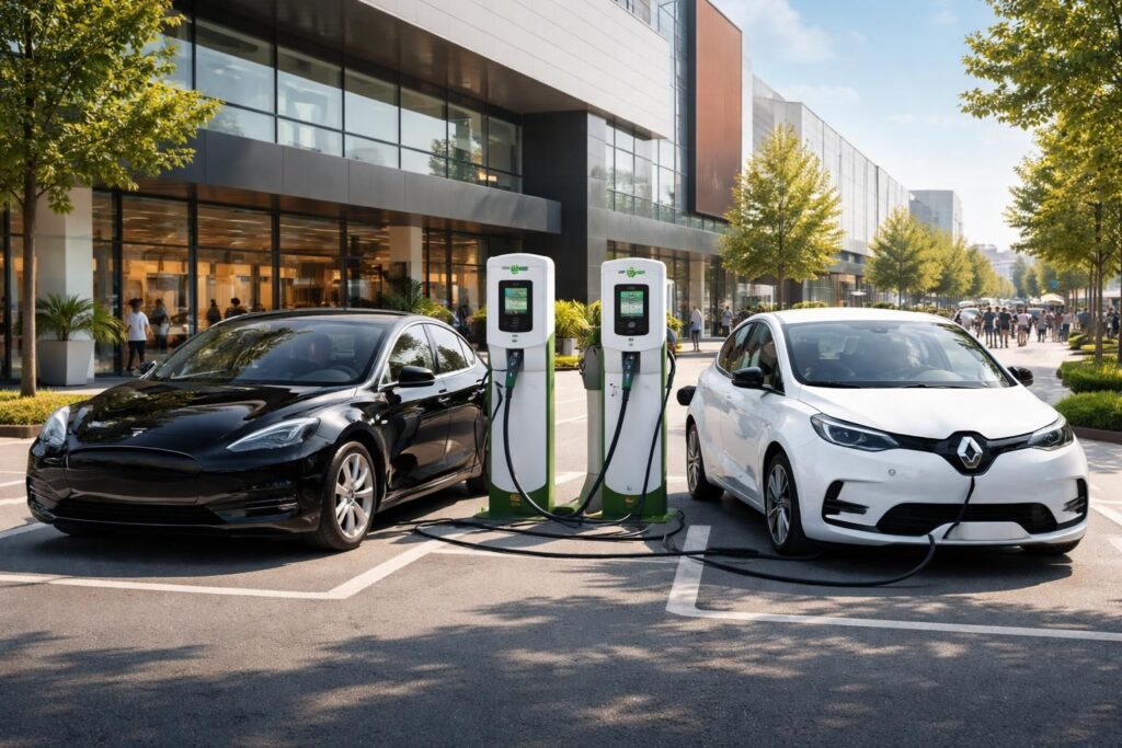 Voiture électrique pour réduire vos frais avec Tesla Model 3, Renault Zoé et bornes gratuites